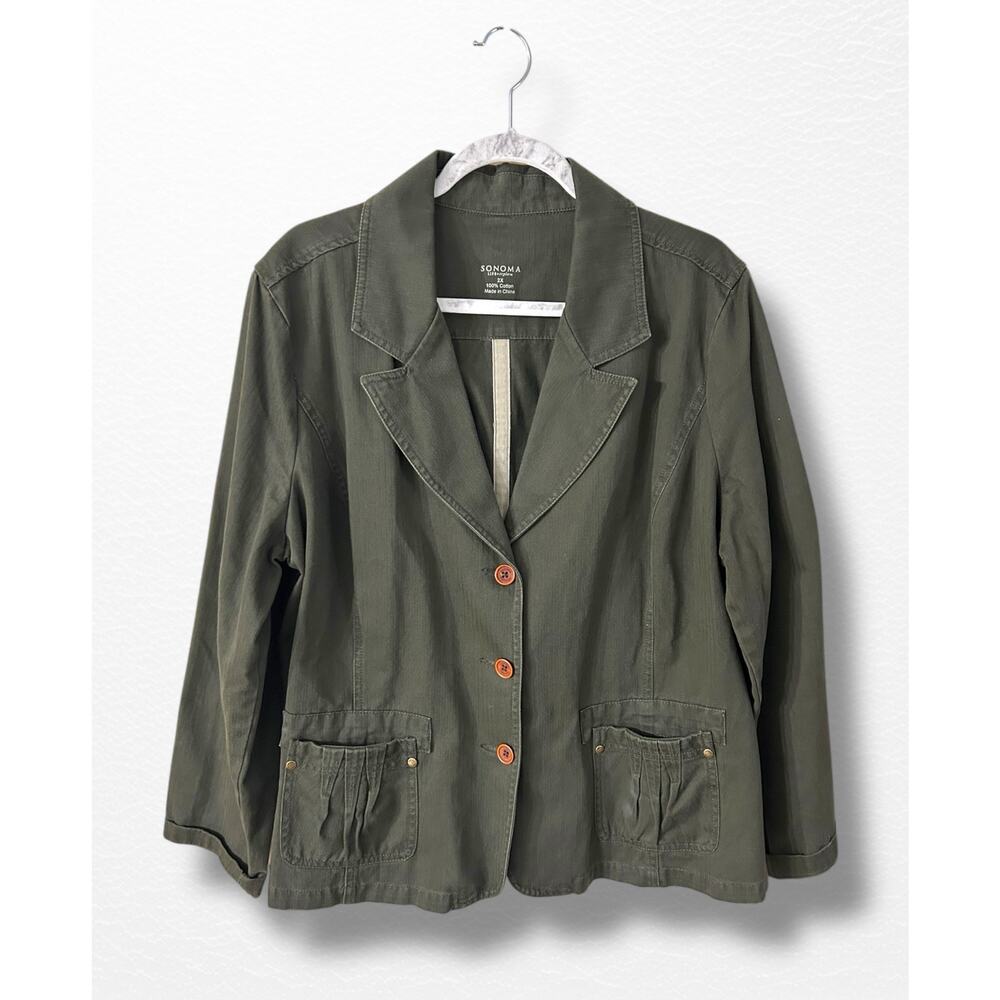 Sonoma Life + Style Olive Green Jacket, Size 2X